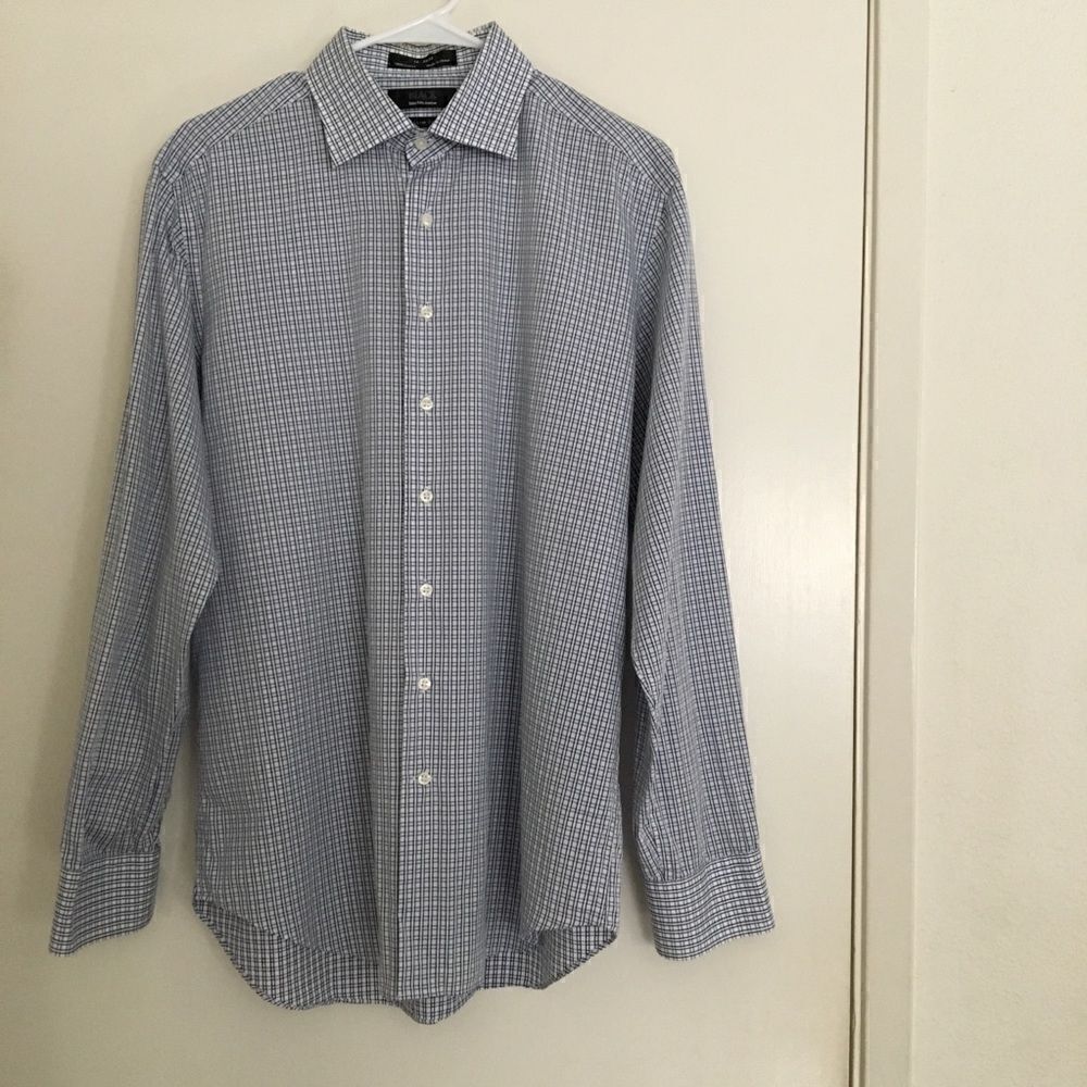 Saks Fifth Avenue Black slim fit button down 16